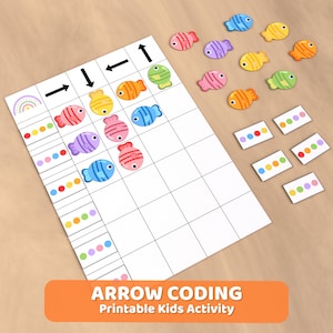 Fish Arrow Color Coding Game: Preschool Homeschool Activity (PDF Download)