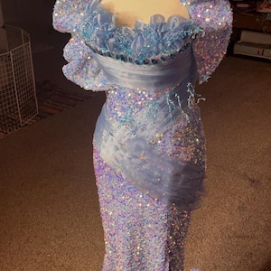 Ethereal Iridescent Ruffle Mermaid Gown