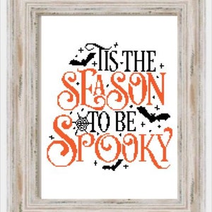 Spooky Season- Modern Cross Stitch, Halloween, Holidays, Full Cross, Spooky