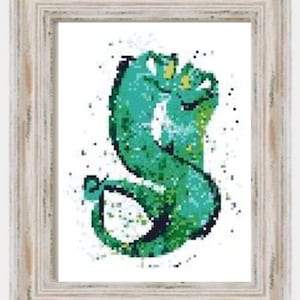 Watercolor Flotsom- Modern Cross Stitch, Movies, Cartoon, Eels, Villains