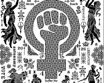 You Don&#39;t Own Me- Modern Cross Stitch, Subversive, Social Justice, Sampler, Modern Sampler