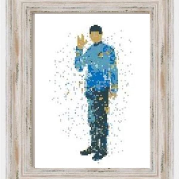 Watercolor Pointy Ears- Modern Cross Stitch, Fandom, Geeky, Nerdy, Full Cross, TV Characters