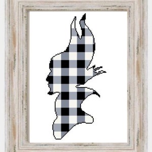 Plaid Evil Queen- Modern Cross Stitch, Movies, Decor, Character, Evil, Queen, Cartoon