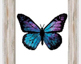 Mariposa Galaxia- Punto de Cruz Moderno, Mariposas, Animales, Decoración, Cruz Completa, Espacio