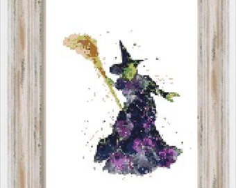 Watercolor Wicked- Modern Cross Stitch, Musical, Movies, Character, Fandom