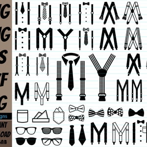 Bretelle SVG, Bretelle SVG, Tuxedo SVG, Papillon, Svg Boy, Gentleman Svg, bretelle per bambini svg, Groomsman svg, Cravatta svg