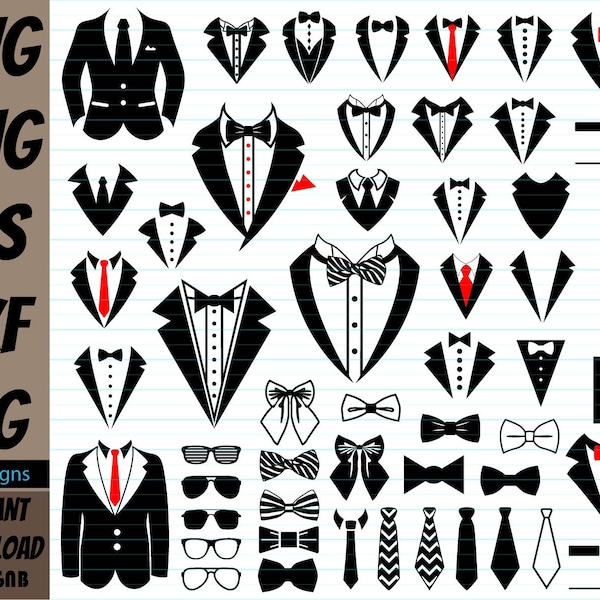 Tuxedo SVG Bundle, Tuxedo SVG, Suit clipart, Suit bundle svg, Tuxedo cut file, Tuxedo Clipart, Tuxedo vector,Tuxedo Cut Files For Silhouette