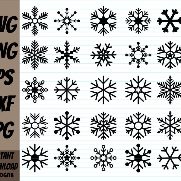 SNOWFLAKE BUNDLE SVG,Snowflake Svg,Flake Winter svg, Christmas svg, Winter svg, Silhouette Cut File,Clipart dxf,cricut cut files,eps,png