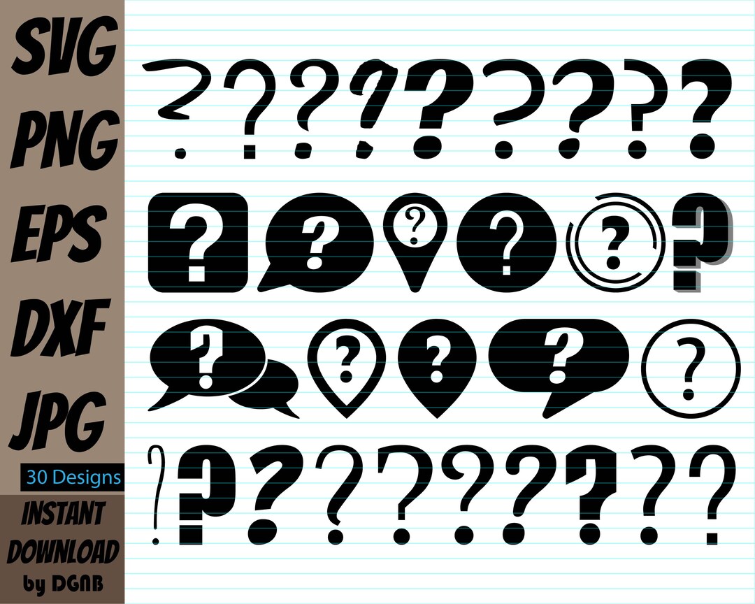 Question Mark SVG, Question Mark Cut Files for Cricut, Question Mark ...