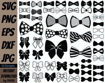 Bow Svg Bundle, 52 Diseños,Bow SVG, Bow Clipart, Bow Tie Svg, Bow Vector, Bow Cut File,Bow Cut Files For Silhouette,Bow svg bundle,cheer bow bow