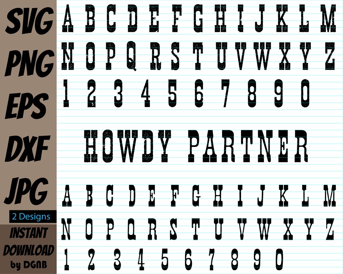 Western Font Alphabet SVG Cowboy font SVG Western alphabet | Etsy