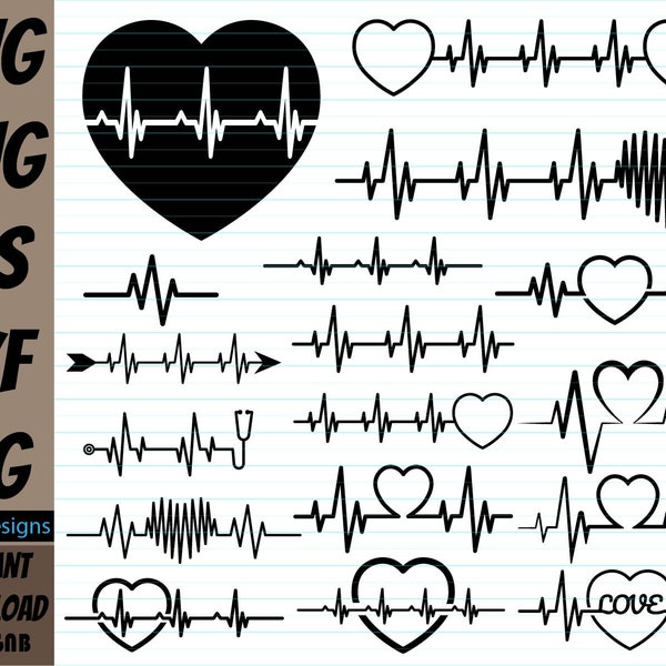 Heart beat SVG, Heartbeat Valentine's SVG, heart rate SVG, heart beat line svg, Vector Heart beat, nurse svg, vinyl decal