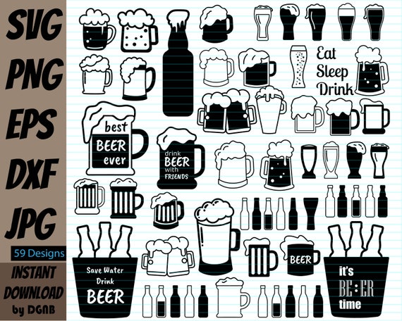 BEER SVG Beers Svg Beer Clipart Beer Bottles Svg beer mug | Etsy