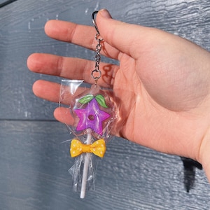 Stardew Valley Stardrop Candy Keychain / Clear Acrylic Lollipop Charm