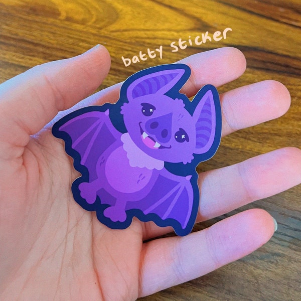 Matte Bat Sticker / Halloween Sticker / Bumper Sticker / Laptop Decal / Die-Cut Stickers