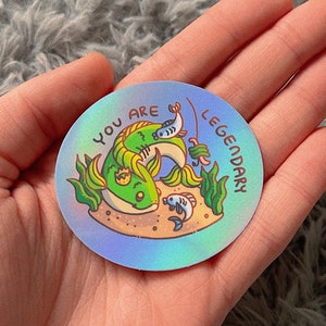 Holographic Glitter Legend Fish Sticker / Stardew Valley Sticker / Bumper Sticker / Laptop Decal / Die-Cut Stickers