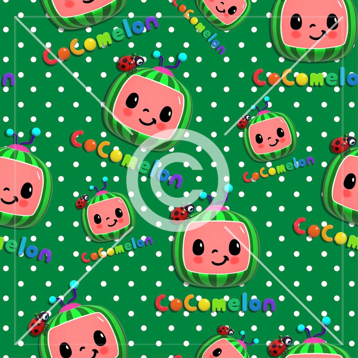 Cocomelon Green Dots Papel Digital Sin Costura 300dpi | Etsy