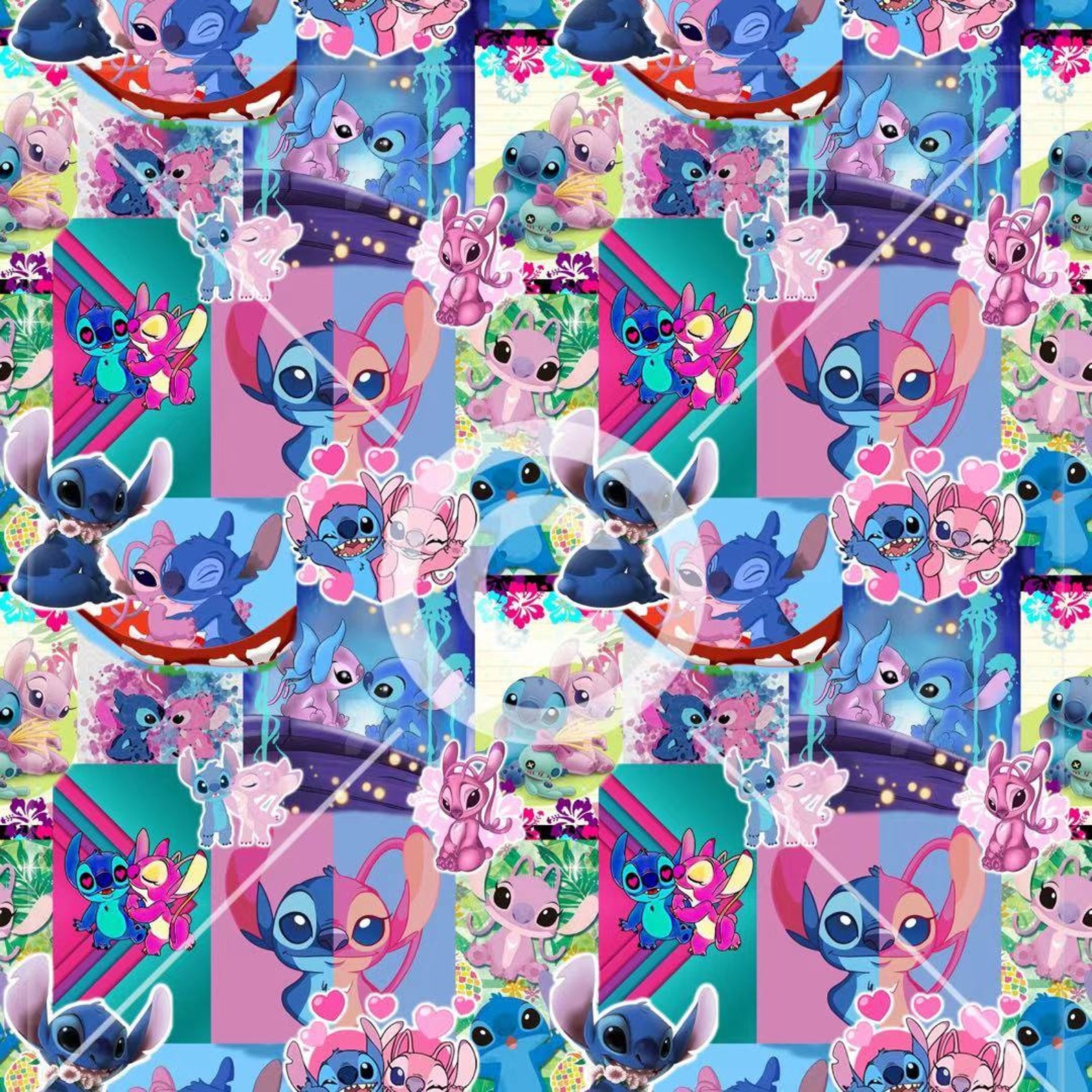 Stitch and Angel Collage Seamless Digital Paper 300 dpi Etsy