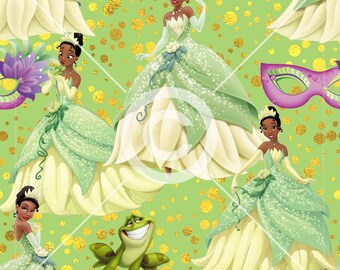 Tiana Princess fabric,Princess Seamless Pattern,Digital Paper,Digital,princess pattern,Paper,Seamless Pattern,Background,Design,Watercolor