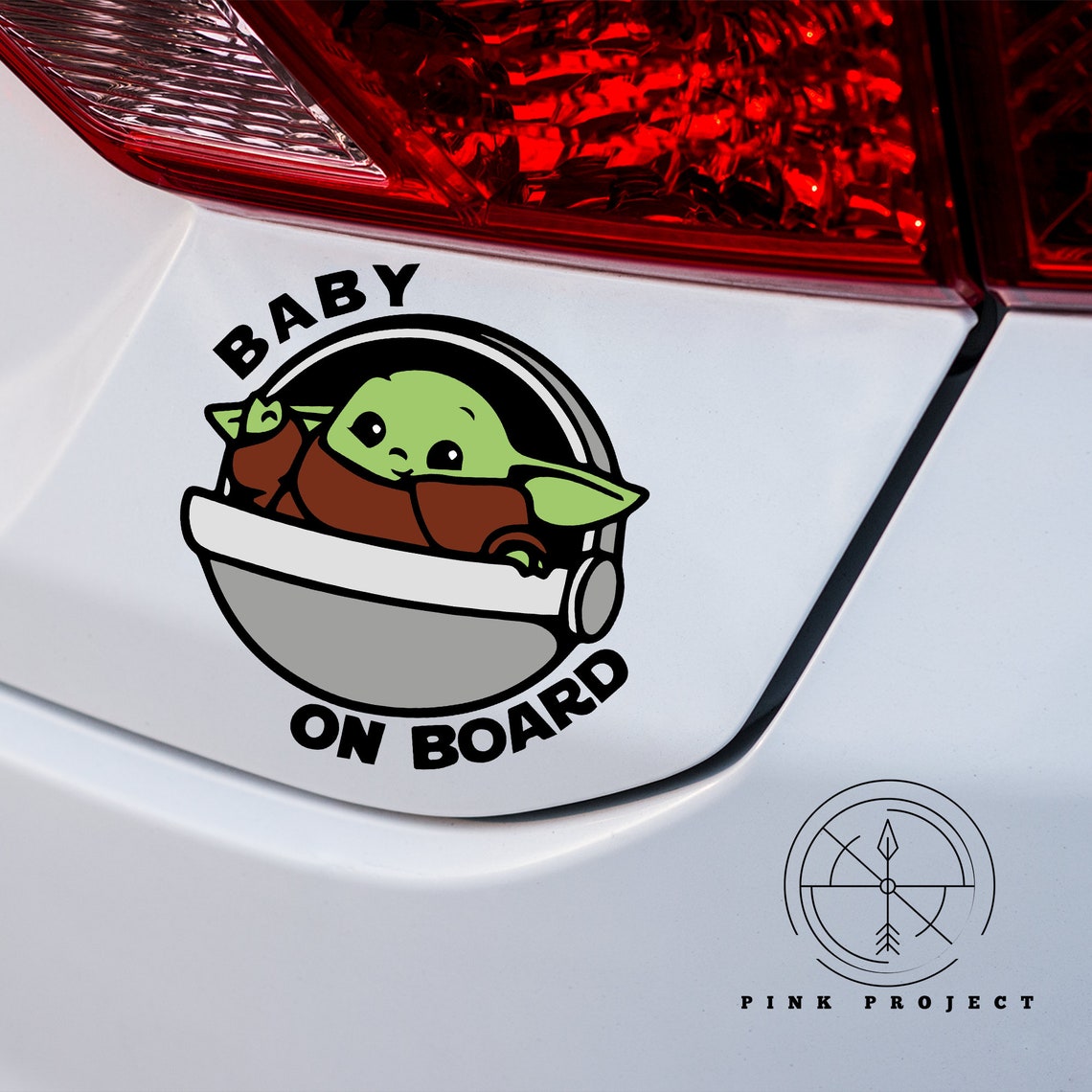 Baby Yoda On Board Car Decal Baby on Board Sticker Water Etsy