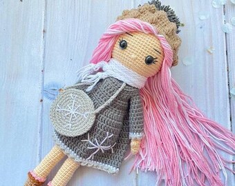 Handmade crochet dolls for kids, organic toys, Gift for daughter, stuffed knit doll, Birthday gift for children, Playmate, Amigurimi doll