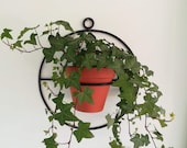 Plant hanger, black plant holder, house plant, handmade, metal planter, indoor, outdoor plant holder wall hanging, herb planter.