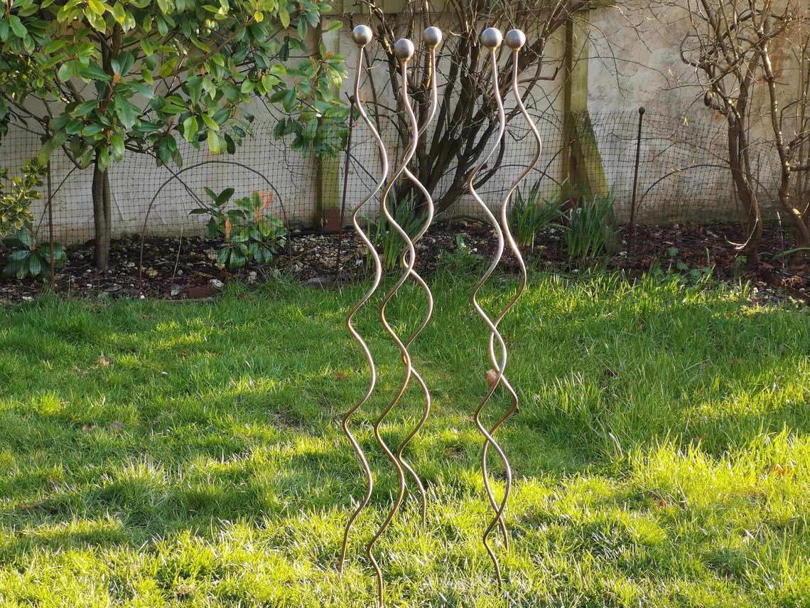 Spiral plant support stake ball top spiral metal plant Etsy