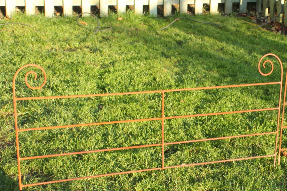 Fence hurdles with rustic metal scrolls handmade cottage Etsy