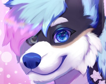 Custom Furry Icon / Furry Painted Icon Profile Picture | commission