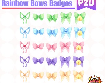 Rainbow Bows twitch-sub-badges | kanaalpunten | setjes van vijf