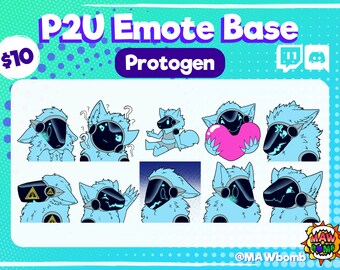 Protogen Emote Base Pack // Furry lineart & base | Digital Download | Twitch and Discord