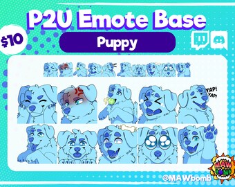 Puppy Emote Base Pack | Dog Emote Base Pack // Furry lineart & base | Digital Download | Twitch and Discord