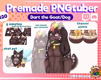 Regenbooggeit PNGtuber Set | Kant-en-klare PNGtuber Twitch | Veadotube | Stemreactief | Harige Anthro