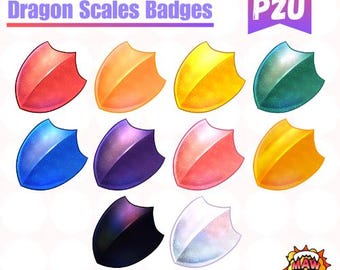 Twitch-badges Dragon Scales | Set van 10 | Digitale download