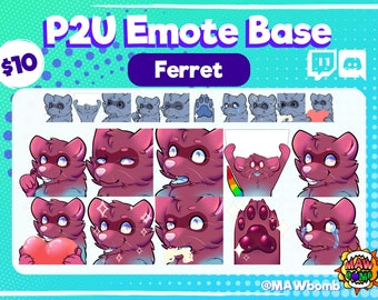 Ferret Emote Base Pack // Furry lineart & base | Digital Download | Twitch and Discord