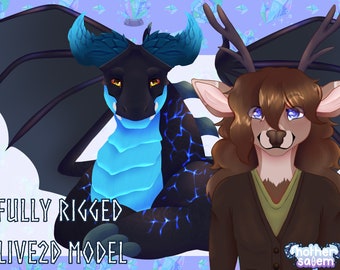 LIVE2D FURRY Bust and Fullbody Custom Model || Rigging and Art / Vtuber model