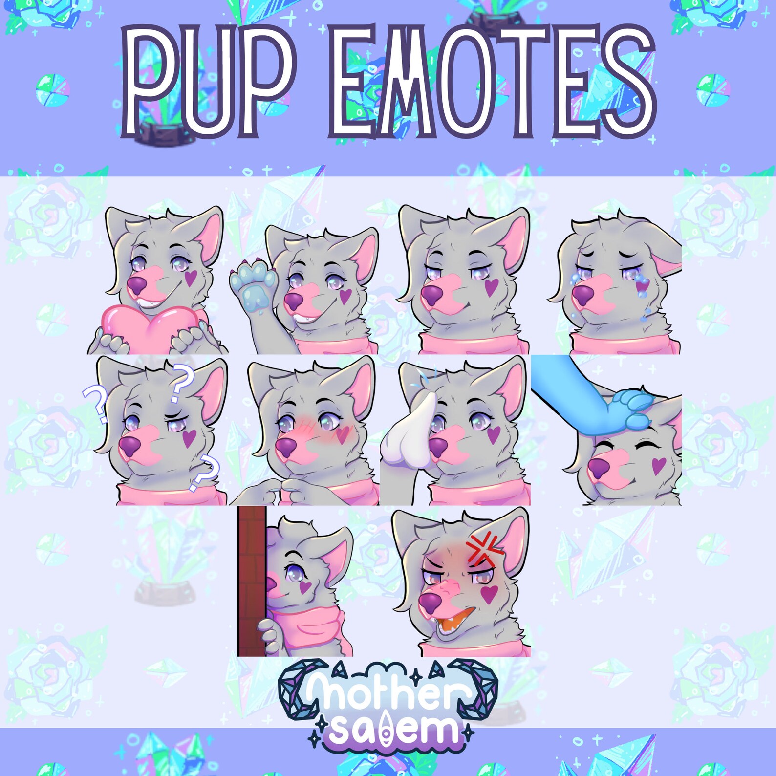 Custom Furry Emotes Emoji Stickers Badges for Etsy