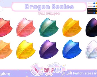 Dragon Scales twitch sub badges | channel points | set of ten