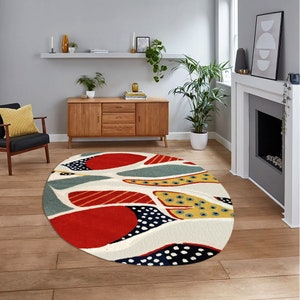 9x13 Oval Wool Rug Hand Tuft 8x11, 7x10, 6x9 5x7 Living Room Carpet Geometric Design 5x8 Bedroom Area Rugs Hallway Carpets image 4