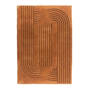 9x12 Area Rug: Terracotta Living Room Rugs Handmade Tufted Geometric Carpet