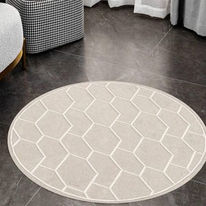 Hallway carpet ! Tufting wool ! Area rugs ! 8x8, 9x9, 10x10, 11x11 ! Handmade ! Round shape ! Light Grey rug ! Bed, Living, room