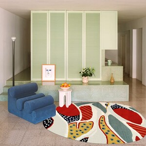 9x13 Oval Wool Rug Hand Tuft 8x11, 7x10, 6x9 5x7 Living Room Carpet Geometric Design 5x8 Bedroom Area Rugs Hallway Carpets image 7