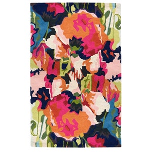 Tufted Floral Rug, Wool Rugs, Modern Rugs, 6x9, 5x7, 8x10, 8x11, Contemporary Carpet, Living Room Rugs, Bedroom Carpet