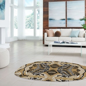 Area Rug 8x10 Handmade Carpet Tuffed Wool Rugs 8x11, 9x12, 10x13 Oval Shape Bed, Living, Room, Hallway Carpets image 3