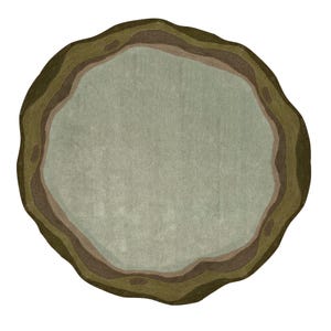 Hand Tufted Round Wool Rug: Green Circle Area Carpet - Etsy
