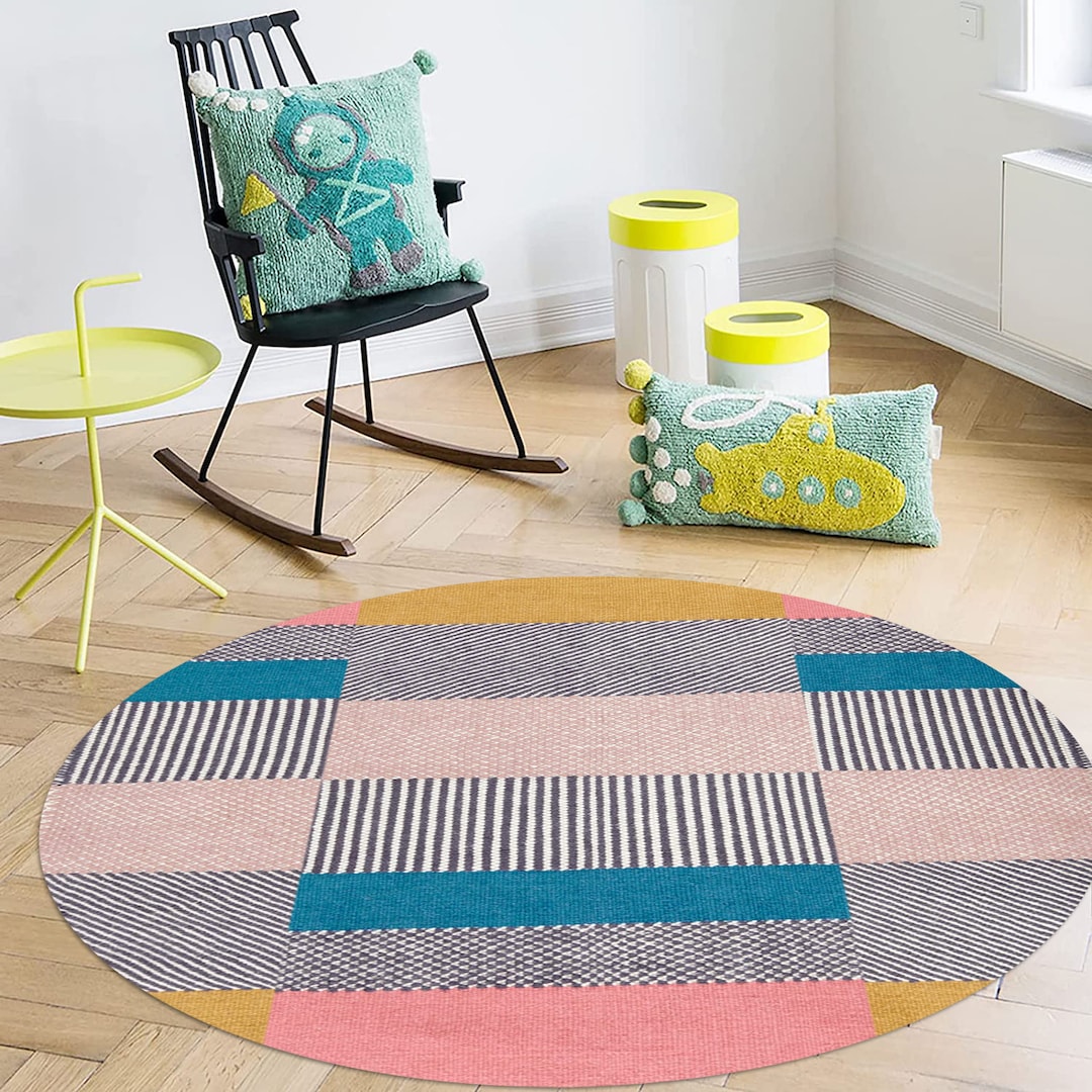 10x10 Round Rug 9x9, 8x8, 7x7 6x6 Living Room Carpet, Handmade ...