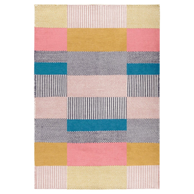 Area Rug 8x10 Hand Woven 7x10, 6x9, 6x8 Flat Weave Design Geometric Woolen Rug Living, Dining, Room Carpet image 4