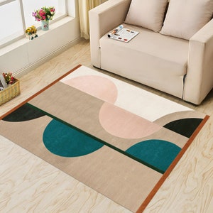 Area Rug 8x10, Hand Tufting, Geometric Wool 7x10, 6x10, 6x9, 5x8 Bed, Living, Kids Room, Hallway Carpet, Rectangular Rugs image 6