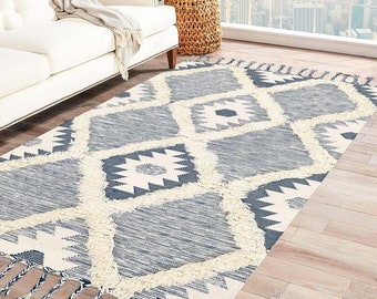 6x9 Area Rug ! 5x7, 6x8, 7x10, 8x11 ! Chunky Wool Rug ! Flat Weave ! Egyptian Carpet ! Geometric ! Bed, Living Room Carpet