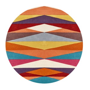 10x10 Tufted Rugs ! Abstract Carpet ! Round Shape ! 9x9, 8x8, 7x7 ...